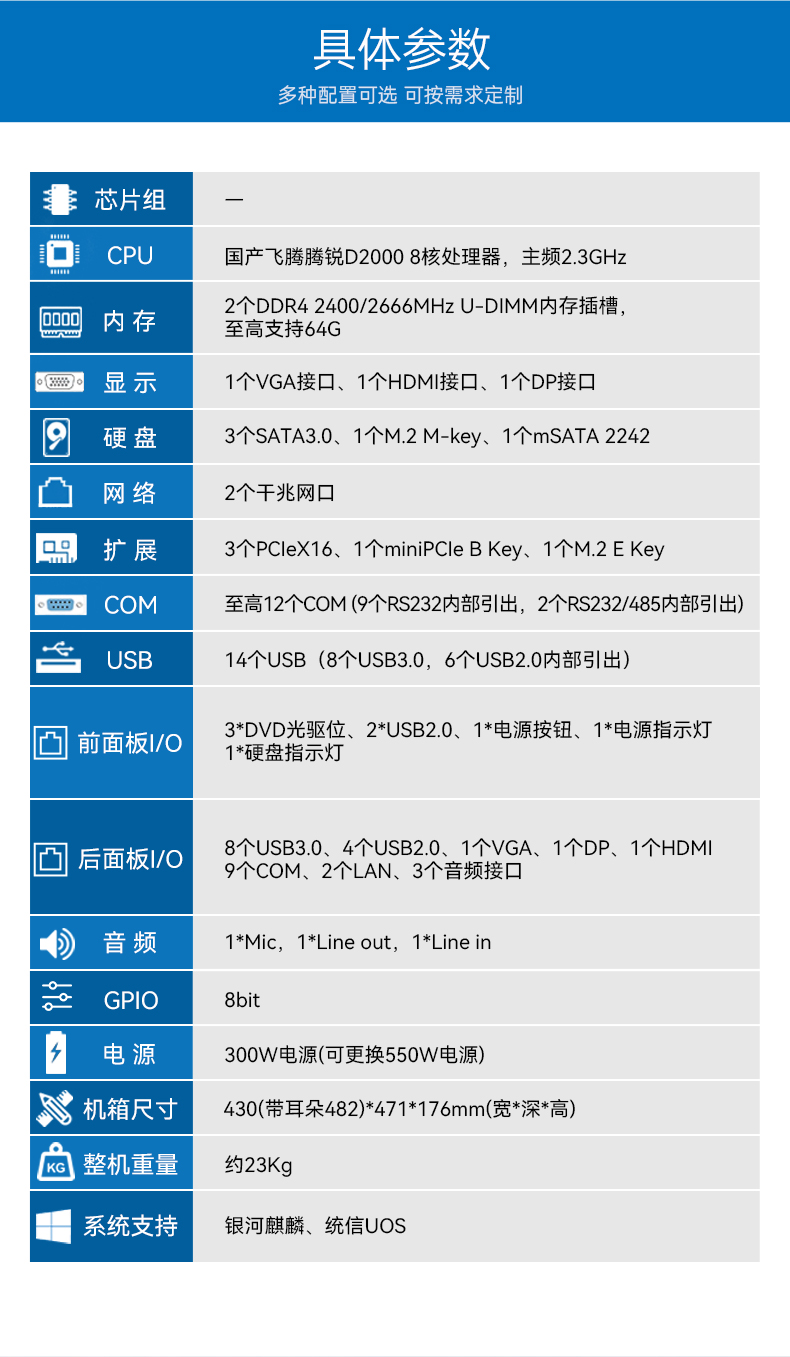 国产4U信创上海工控机,飞腾腾锐D2000八核处理器,5G国产CPU电脑,DT-610X-TD2KMB.jpg